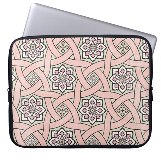 Ancient tile ornamental background,  seamless patt laptop sleeve (Front)