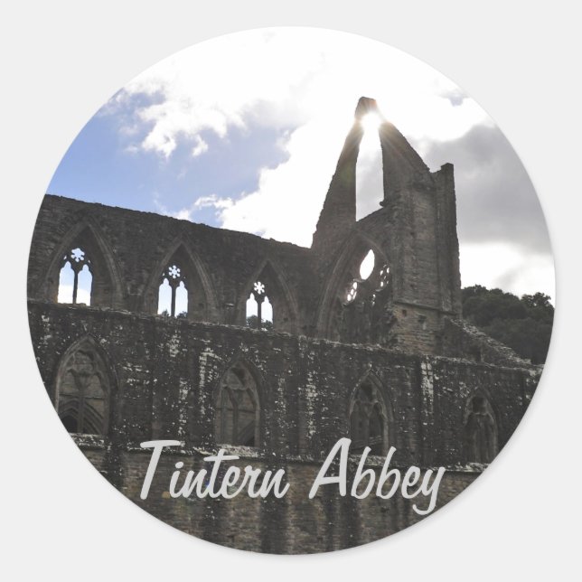 Ancient Tintern Abbey, Cistercian Monastery, Wales Classic Round Sticker (Front)