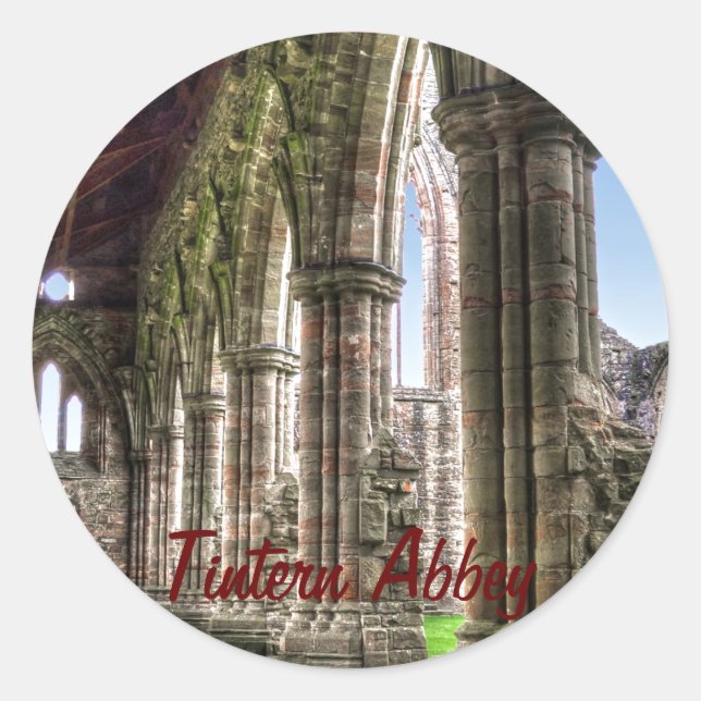 Ancient Tintern Abbey, Cistercian Monastery, Wales Classic Round Sticker (Front)