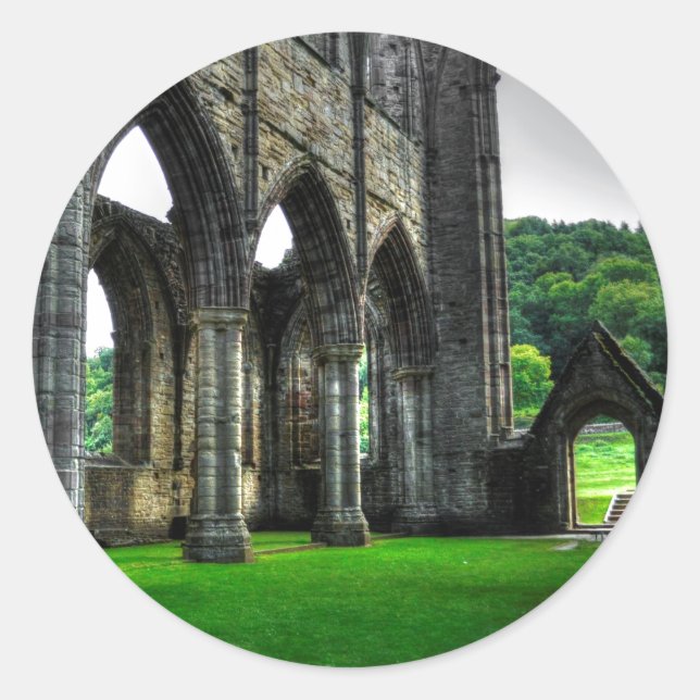 Ancient Tintern Abbey, Cistercian Monastery, Wales Classic Round Sticker (Front)