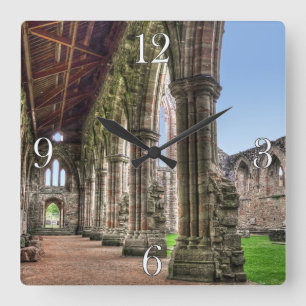 Ancient Tintern Abbey, Cistercian Monastery, Wales Square Wall Clock