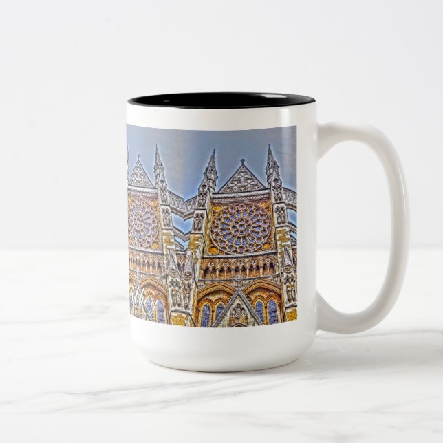Ancient Tintern Abbey, Cistercian Monastery, Wales Two-Tone Coffee Mug (Right)