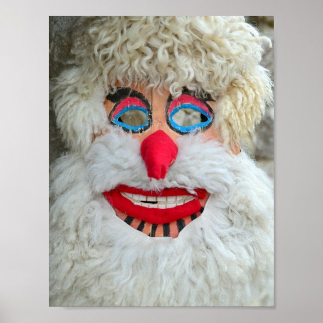 ancient traditional romanian dacian pagan mask fol poster (Front)