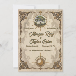 Ancient Tree of Life Vintage Wedding Invitation