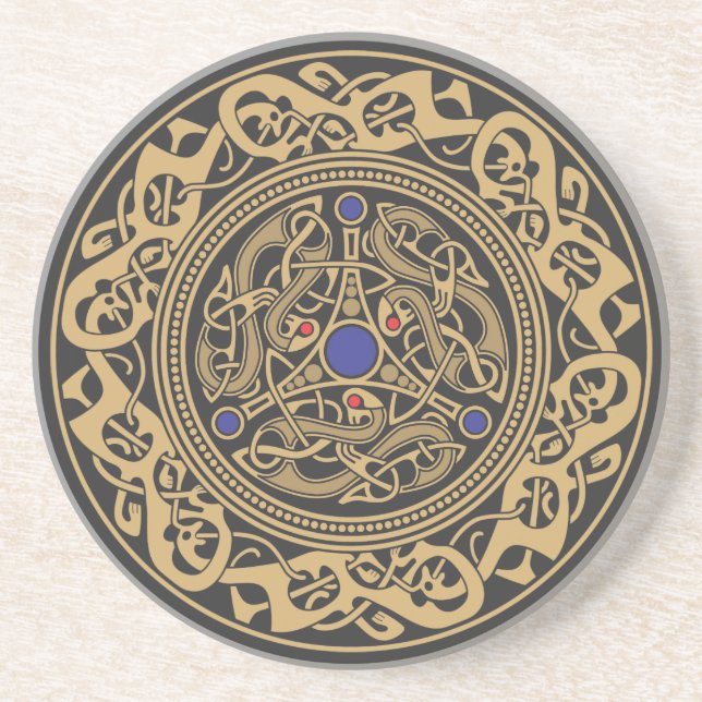 Ancient Viking art design Coaster (Front)