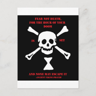 Ancient Viking Prayer...Fear Not Death Postcard