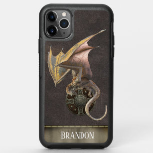 Ancient Viking Shield Dragon Leather Personalized OtterBox Symmetry iPhone 11 Pro Max Case