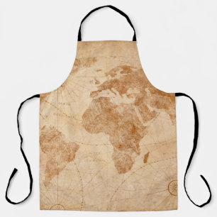 Ancient vintage world map illustrationmap, world,  apron