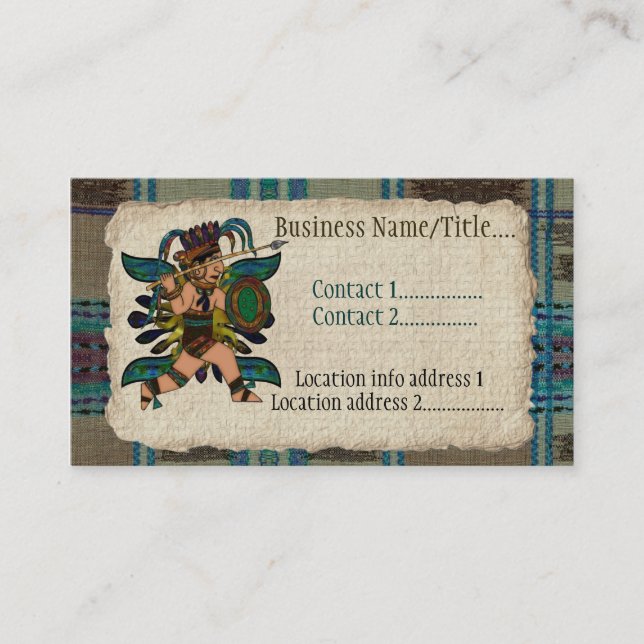Ancient Warrior Native American Business Card (Front)