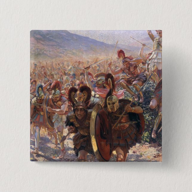 Ancient Warriors 2 Inch Square Button (Front)