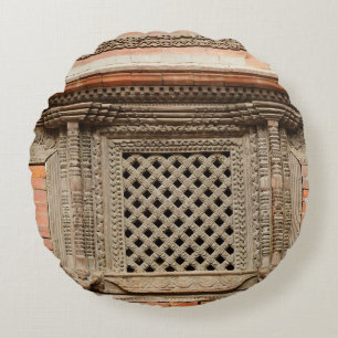 Ancient window in Nasal Chowk Courtyard of Hanuman Round Pillow