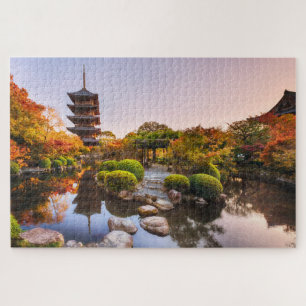 Ancient Wooden Pagoda To-ji Temple Kyoto Japan Jigsaw Puzzle