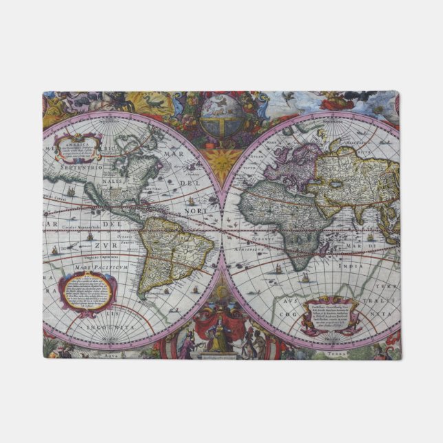 Ancient World Map Doormat (Front)
