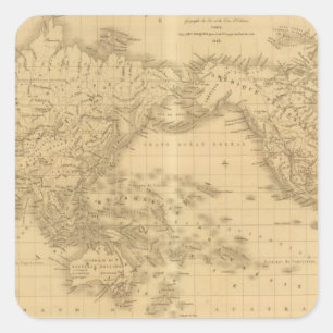 Ancient World Map Square Sticker
