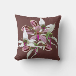 Ancistrochilus orchids throw pillow