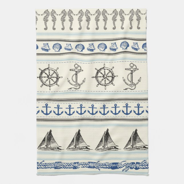 Ancre à voile Corde nautique Serviette de cuisine (Vertical)