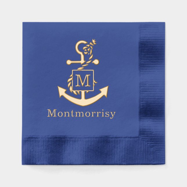 Ancre avec corde nouée Nom initial Monogramme (Recto)