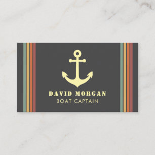 Ancre Bateau capitaine Retro Carte de visite
