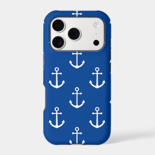 Ancre blanche à motif bleu marine