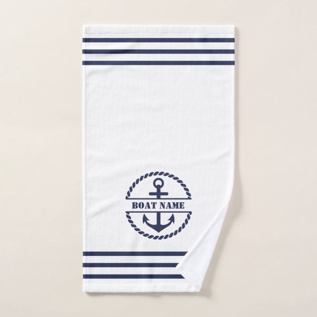 Ancre bleu marine serviette (Serviette à main)