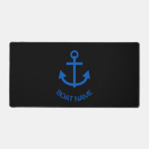 Ancre Bleu Personnalisé Votre Nom De Bateau Noir