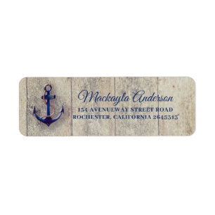 Ancre Bleue de la Marine Bois Rustique