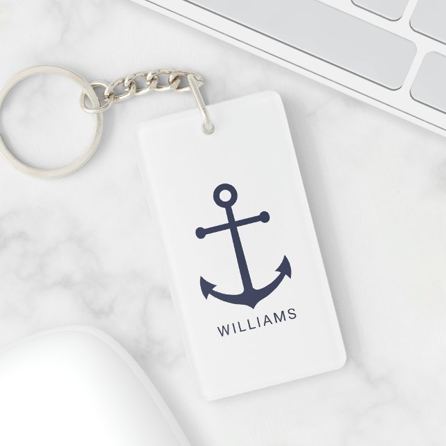 Ancre bleue marine et nom personnalisé (Créateur téléchargé)