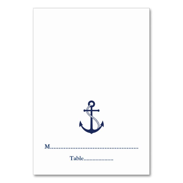 Ancre Bleue Marine Mariage nautique Cartes de plac (Par défaut)