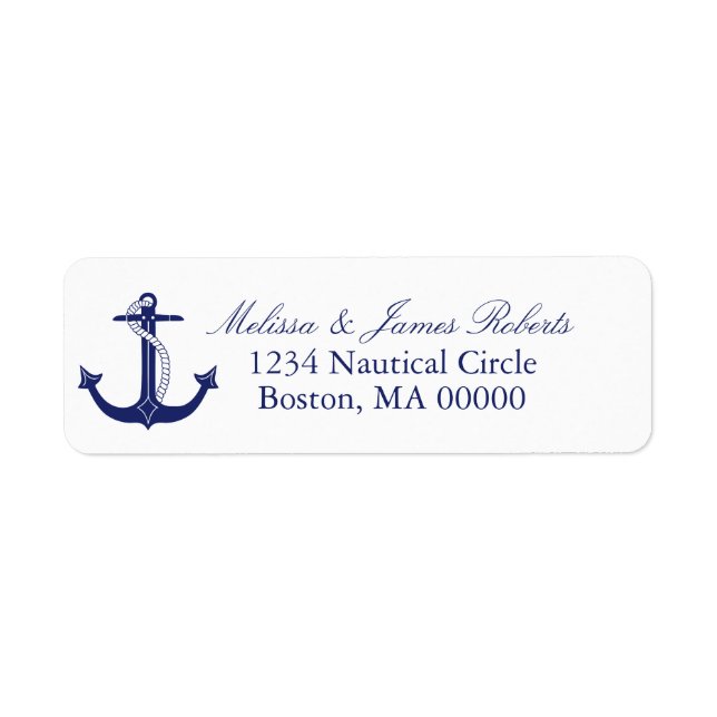 Ancre Bleue Marine Nautique Coastal Adresse de ret (Devant)
