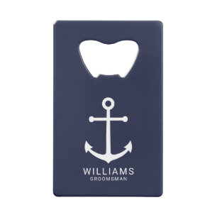 Ancre Bleue marine Nautique Groomsmen personnalisé
