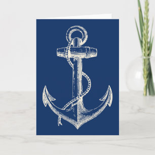 Ancre Carte de voeux nautique Cadeau Marine bleu b