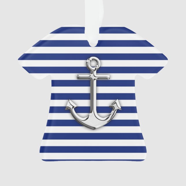 Ancre Chrome sur les rayures de marine Imprimer (devant)