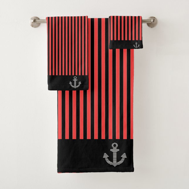 Ancre de bande noire rouge marine échouée (En situation)