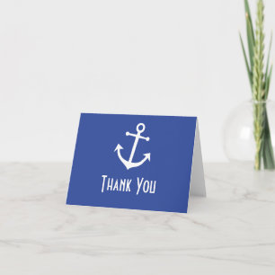 Ancre de bateau Merci Cartes de notes (bleu marine