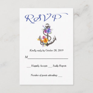 Ancre de bateau RSVP nautique Floral Blue Response