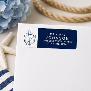 Ancre de croquis de marine nautique Monogramme bla