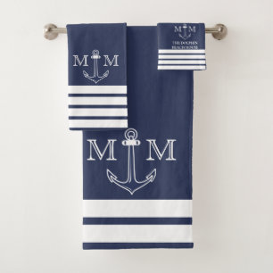 Ancre de marine nautique monogramme de nom de bain