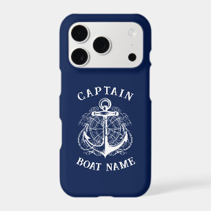 Ancre de nom de bateau de capitaine nautique perso