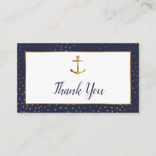 Ancre d'or Confetti, cartes d'insertion de Merci d