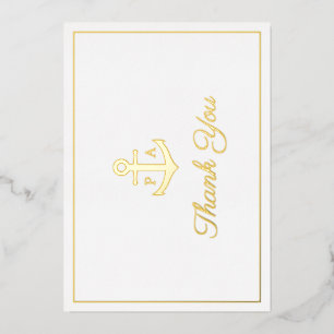 Ancre d'or Monogramme Mariage nautique vous carte
