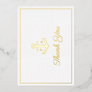 Ancre d'or Monogramme Mariage nautique vous carte