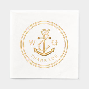 Ancre encadrée avec Merci initial Monogramme 2