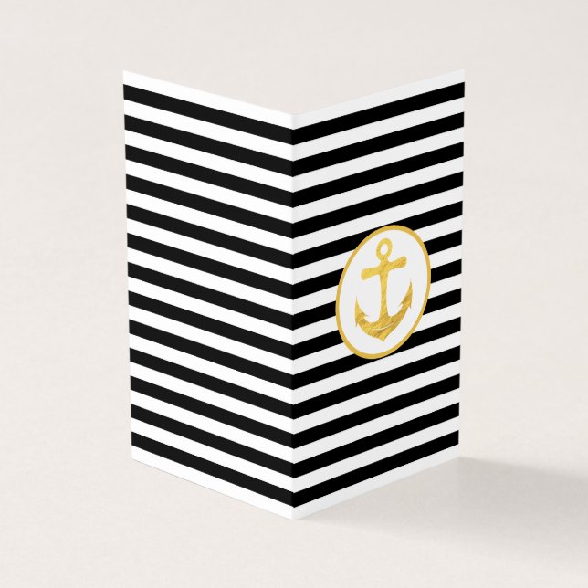 Ancre et bandes | Thème nautique | Cartes de voeux (Outside)