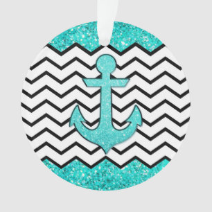 ancre et chevron turquoise parties scintillant