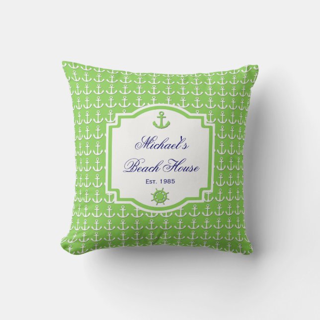 Ancre Lime Coussin nautique (Recto)
