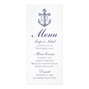 Ancre marin Marine Blue Nautical Mariage Menu