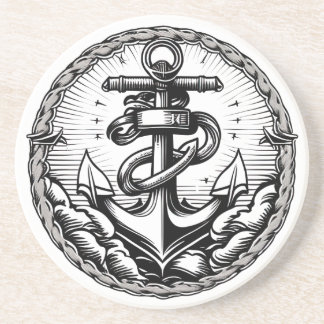 Ancre marine Dessous de verre de grès nautique