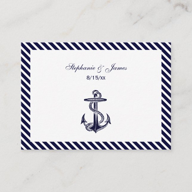 Ancre marine Diag Stripe 2 Cartes de place #2 (Devant)