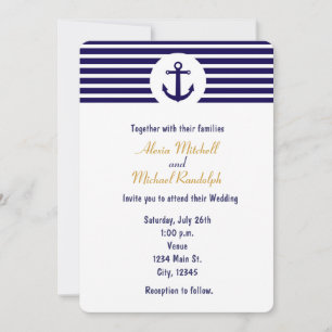 Ancre marine Invitation à tirage Bleu