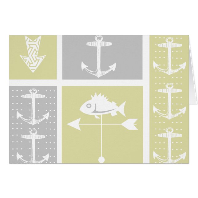 Ancre marine jaune et gris Vane météorologique (Devant Horizontal)